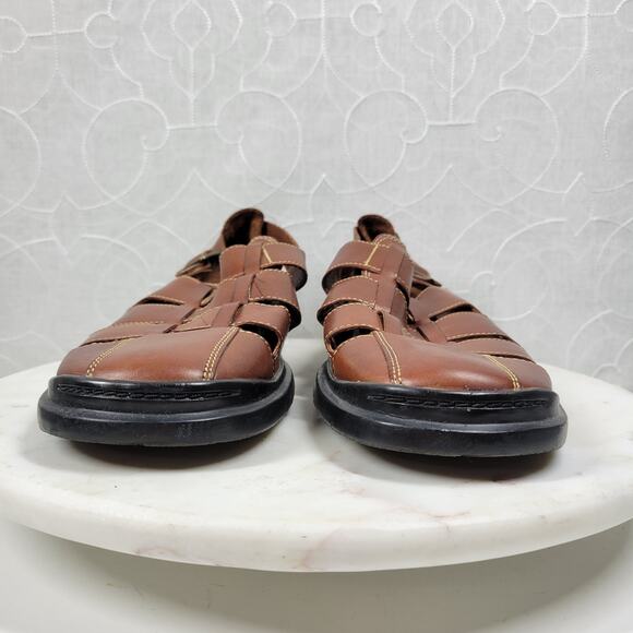Cole Haan x Nike Air Fisherman Sandals Mens 9.5 Brown Leather Closed Toe Buckle - Picture 15 of 15